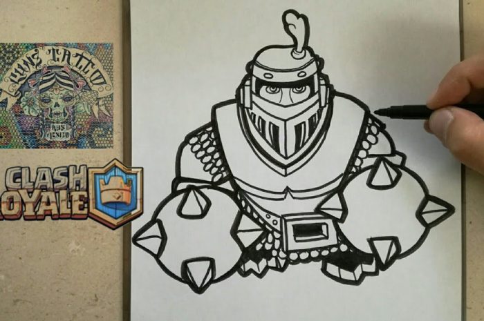 COMO DIBUJAR AL MEGA CABALLERO – CLASH ROYALE / how to draw mega knight – clash royale