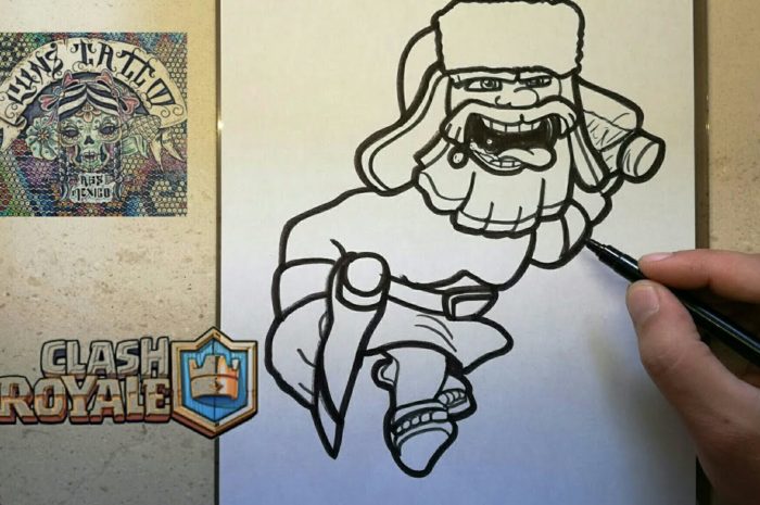 COMO DIBUJAR AL LEÑADOR – CLASH ROYALE / how to draw lumberjack – clash royale