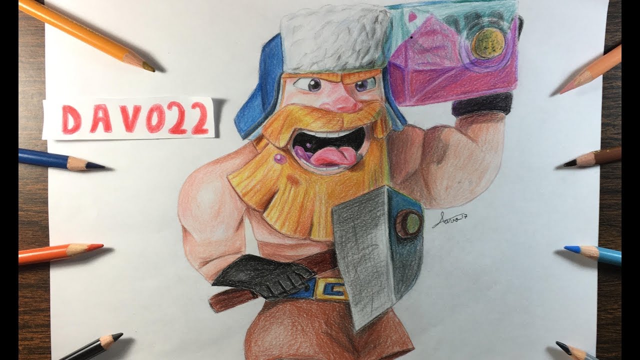 COMO DIBUJO AL LEÑADOR DE CLASH ROYALE/ How to draw lumberjack ( DAVO22
