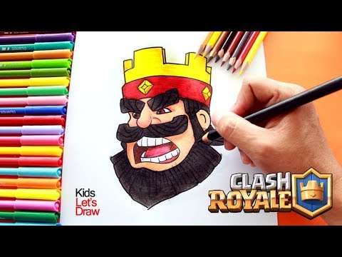 Dibujando al Rey Rojo (Clash Royale) | How To drawing King Red Clash Royale