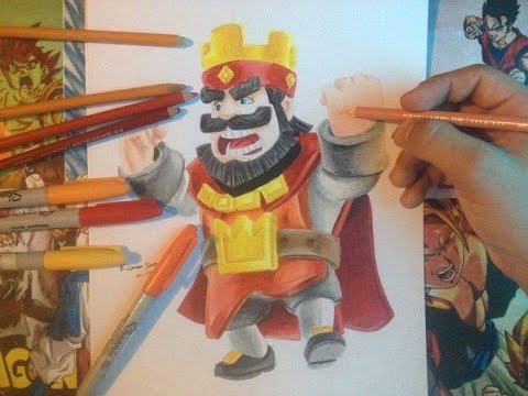 Dibujando al Rey Rojo | How To drawing King Red Clash  Royale