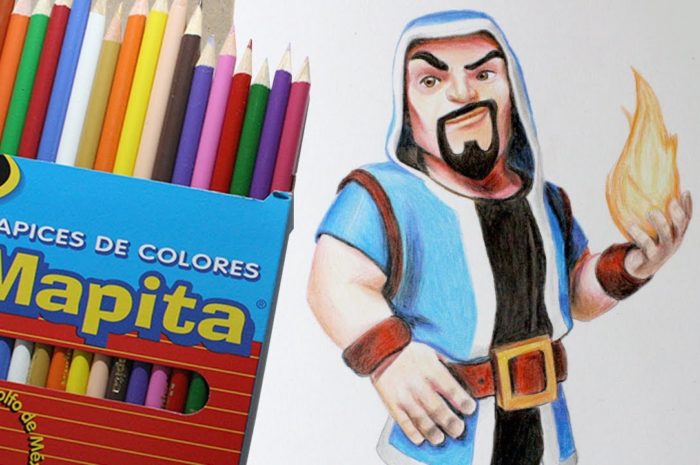 RETO colores MAPITA con el Mago de Clash Royale y Clash of Clans | Cheap art supply challenge with Wizard